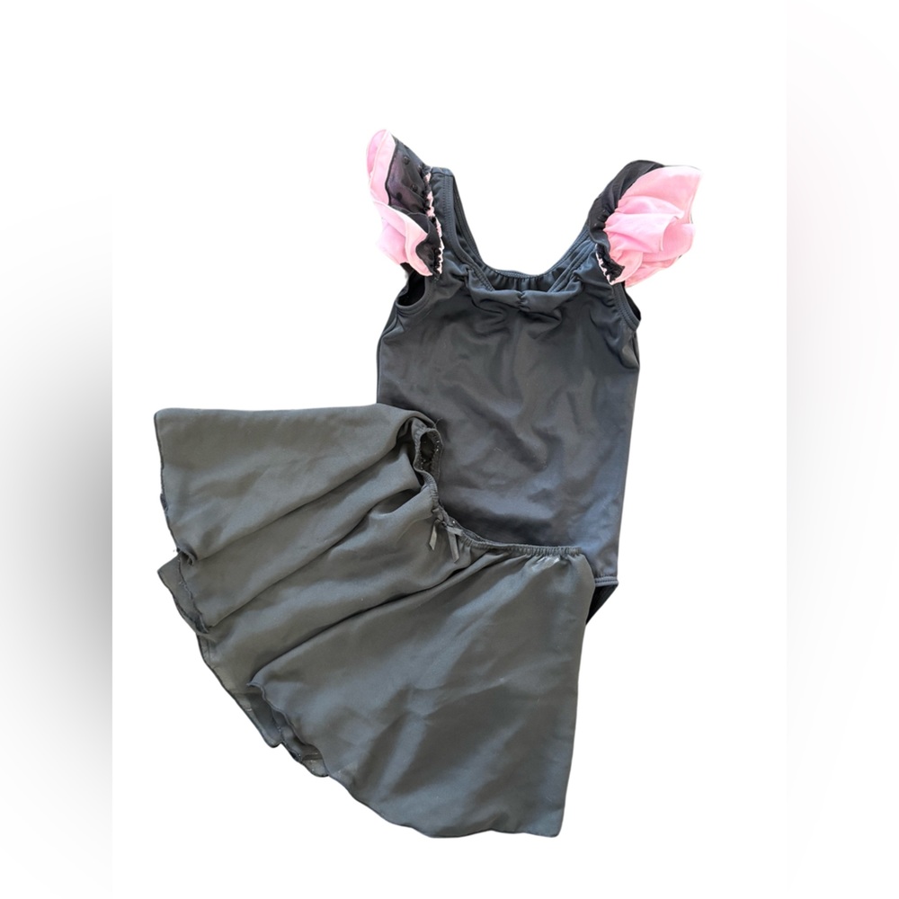 Girls Leotard and Skirt, Black, Pink